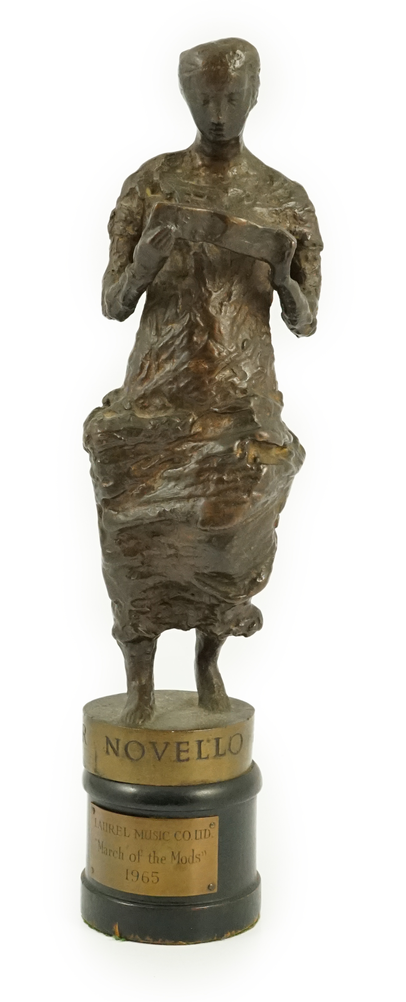 An Ivor Novello award presented to Laurel Music Co in recognition of 'March of the Mods', 1965, 28.5cm high